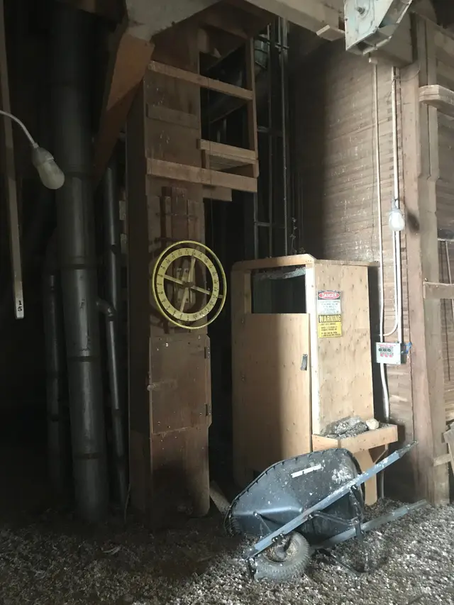 Inside the grain elevator